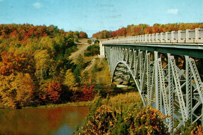 Cooley Bridge Over The Pine River Cadillac Michigan